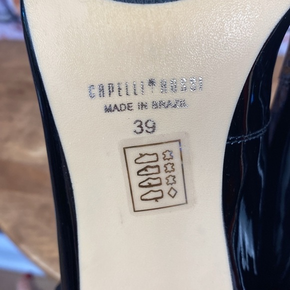 CAPELLI ROSSI Black and Red Patent Leather Block Heel Round Toe Shoes Sz EU39 - Picture 11 of 13
